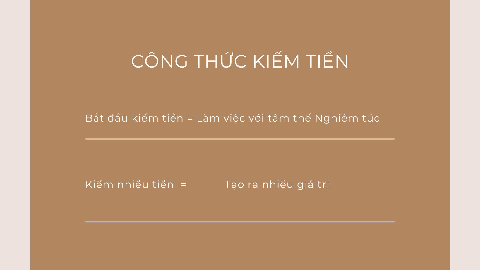 Công thức kiếm tiền và kiếm nhiều tiền